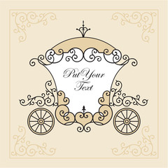wedding invitation design with carriage