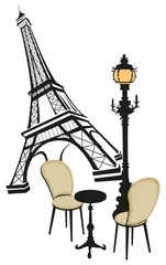 Crédence de cuisine en verre imprimé Illustration Paris Symboles de Paris