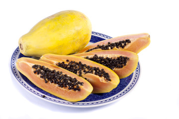 papaya fruit sliced