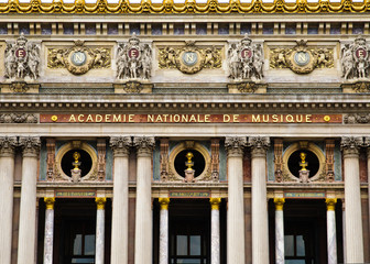 Close up of the Academie De Musique in Paris