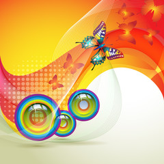 Colorful background with butterfly