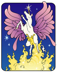 Unicorn Fairy, rising on a golden mist