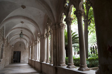 Church Cloisters in Walled City of Dubrovnic in Croatia Europe