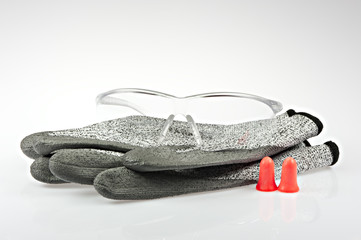 Arbeitshandschuhe, Geh&ouml;rschutz und Sicherheitsbrille II