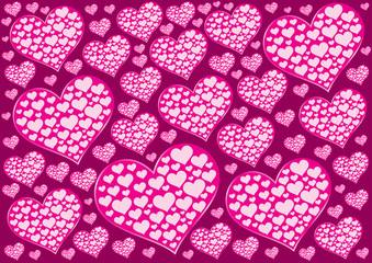 Fototapeta premium Background consisting of many hearts_01