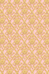 thai art pattern on pink background.