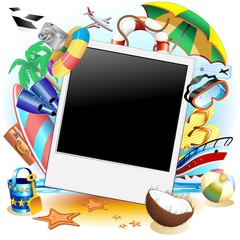 Fotografia Estate al Mare-Photo Summer Beach Holidays-Vector © BluedarkArt