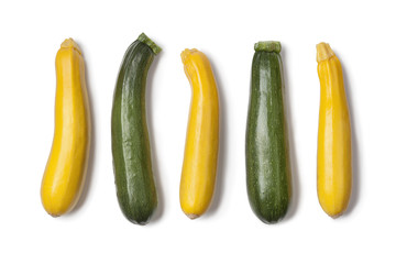 Yellow and green courgettes