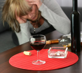 lonely and desperate - portrait of middle-aged woman
