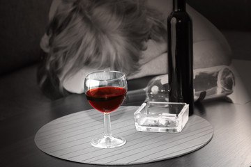 lonely and desperate - portrait of middle-aged woman