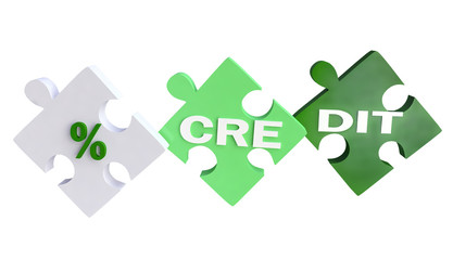 3D Finance Concept with Jigsaw Puzzles