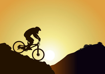 Obraz premium VTT_Montagne_Descente