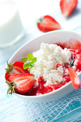 cottage cheese with strawberry