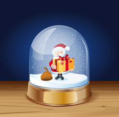 Weihnachtsmann in Schneekugel