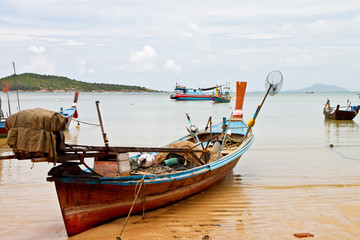 Fototapeta na wymiar Fisherman boat at the beach, Phuket, Thailand