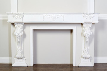 beautiful ornate white decorative plaster moldings in studio