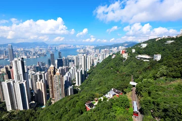 Fotobehang The Peak in Hong Kong © leungchopan