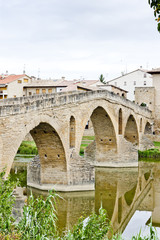 Fototapeta premium bridge over river Arga,Puente La Reina, Way of Saint James,Spain