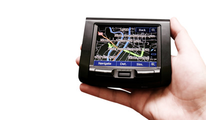 Gps in a man hand.