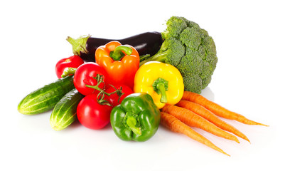 vegetables isolated on white