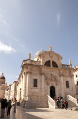 Cathedral in Walled city of Dubrovnic in Croatia