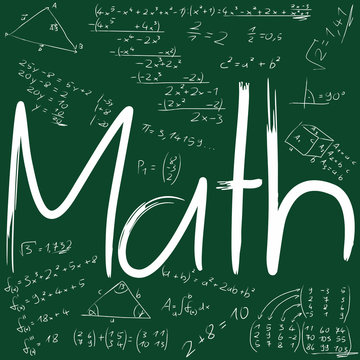 Math with formulas written in board