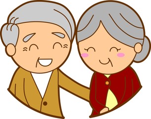 シニア 老夫婦 イラスト