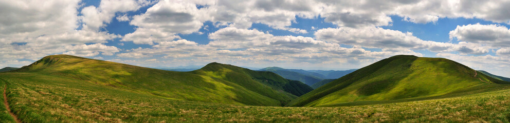 Mountains meadows panorama