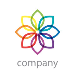 Logo abstract rainbow leaf # Vector