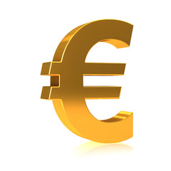 Obraz premium 3d Euro currency symbol in gold