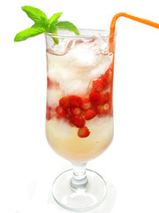 fruit drink with ice and wils strawberry