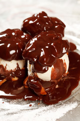 Ice cream with Chocolate topping