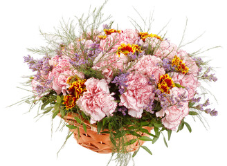 nice flowers in the basket