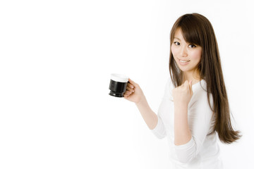 Fototapeta premium ガッツポーズの女性