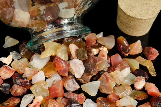 assorted minerals,spilled