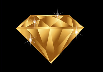 Gold diamond with brilliant sparkle jewelry