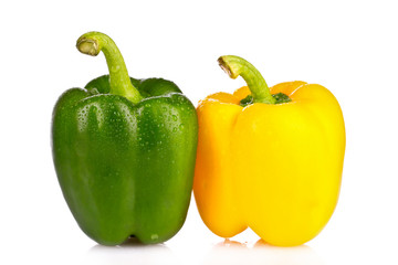 Two bell peppers isolated on white
