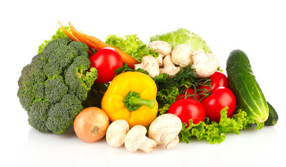 A set of fresh vegetables isolated on white