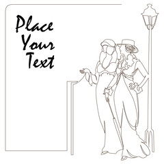 elegant sketch for decoration and design of your work