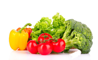 A set of fresh vegetables isolated on white