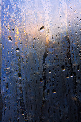 Frosty  natural  pattern at a winter window glass