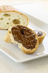 fresh and delicious hazelnut spread sandwich