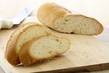 fresh sliced french baguette