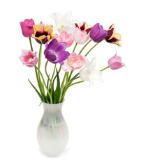 bouquet of tulips on a white background