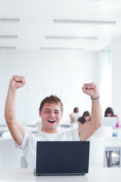 Yes! -  male college student, rejoicing over his succes
