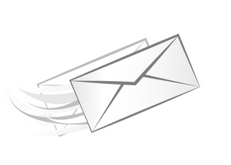 e-mail envelope in black and white