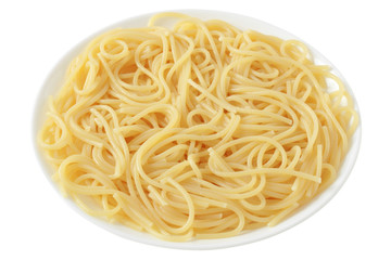 boiled spaghetti on a plate