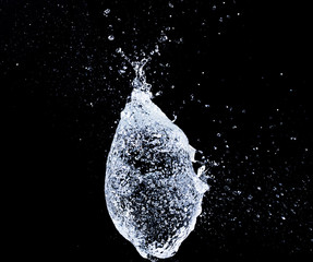 Splash of water on black