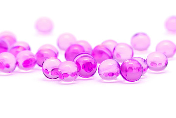 Transparent purple capsules