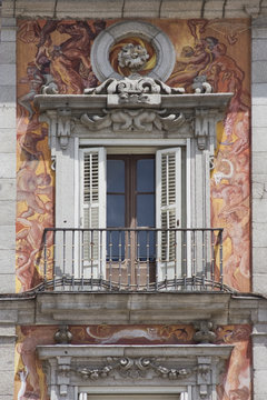 Balcony. Casa de la Panaderia. Plaza Mayor. Madrid. Spain